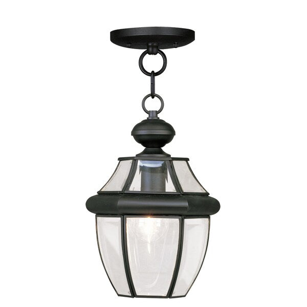 Monterey 1 Light Black Outdoor Pendant Lantern