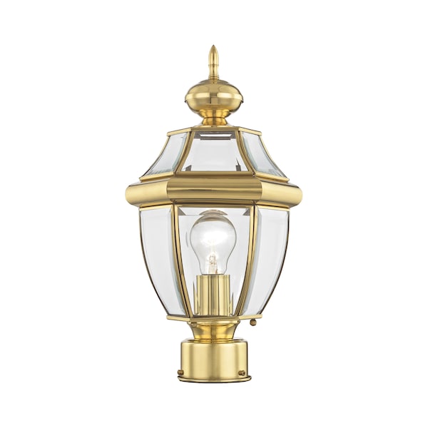 Monterey 1 Light Polished Brass Outdoor Post Top Lantern