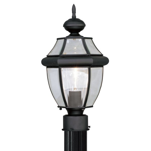 Monterey 1 Light Black Outdoor Post Top Lantern