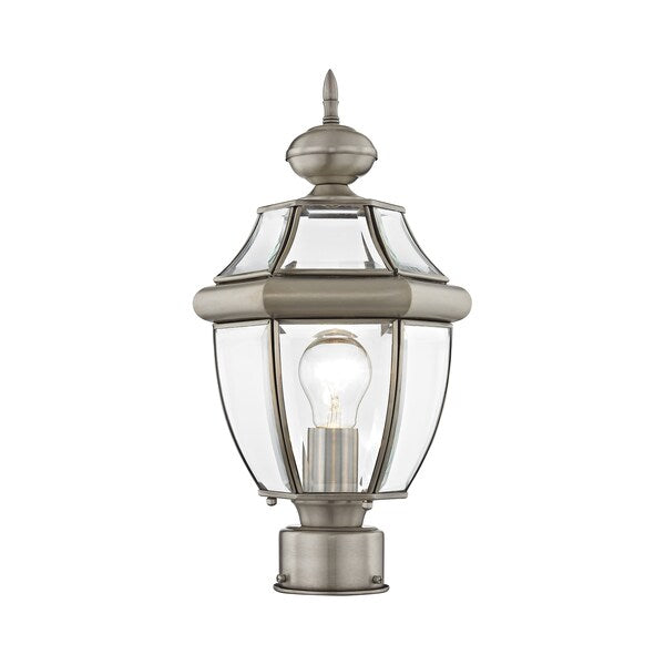 Monterey 1 Light Brushed Nickel Outdoor Post Top Lantern