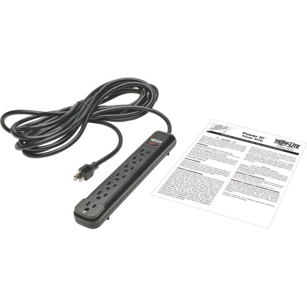 Power Strip, 7-Outlet, Black, 25ft cord