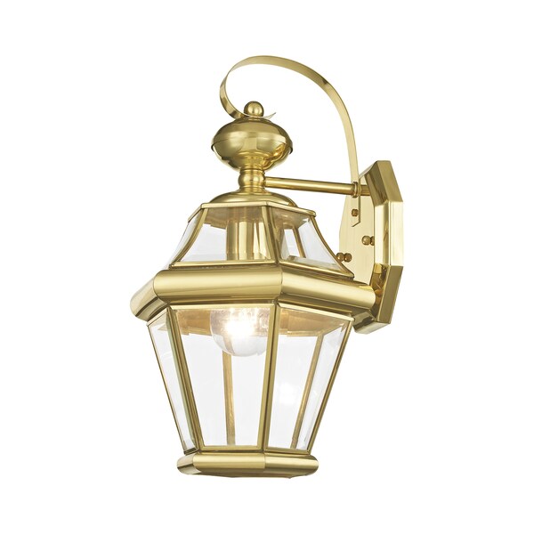 Georgetown 1 Light Polished Brass Outdoor Wall Lantern
