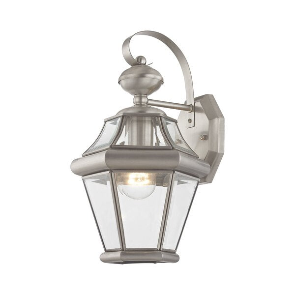 Georgetown 1 Light Brushed Nickel Outdoor Wall Lantern