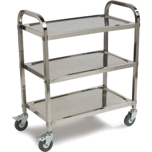 SS Util Cart, 3 Shelf, 400 lb., 15.75x29.5