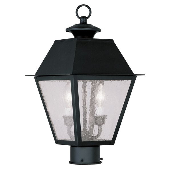 Mansfield 2 Light Black Outdoor Post Top Lantern
