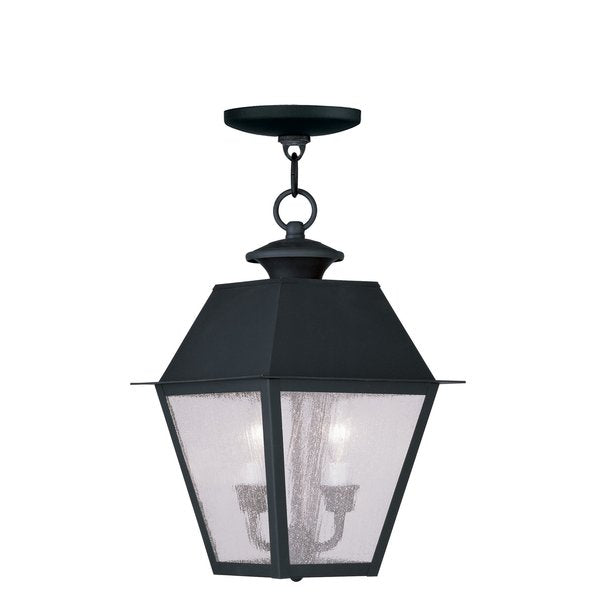 Mansfield 2 Light Black Outdoor Pendant Lantern