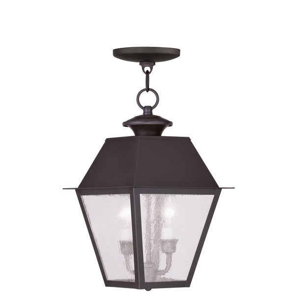 Mansfield 2 Light Bronze Outdoor Pendant Lantern