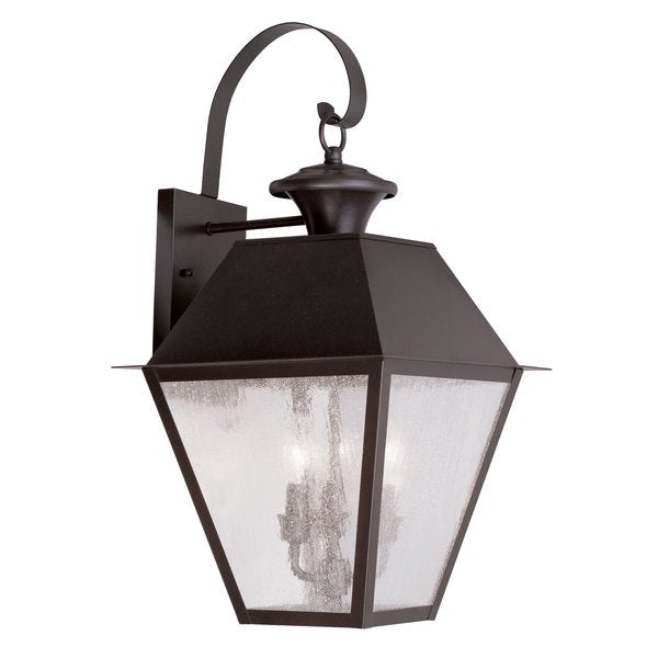 Mansfield 3 Light Bronze Outdoor Wall Lantern