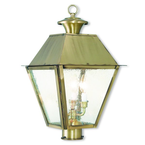 Mansfield 3 Light Antique Brass Outdoor