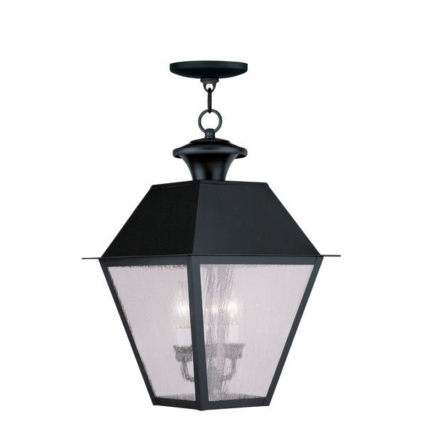 Mansfield 3 Light Black Outdoor Pendant Lantern