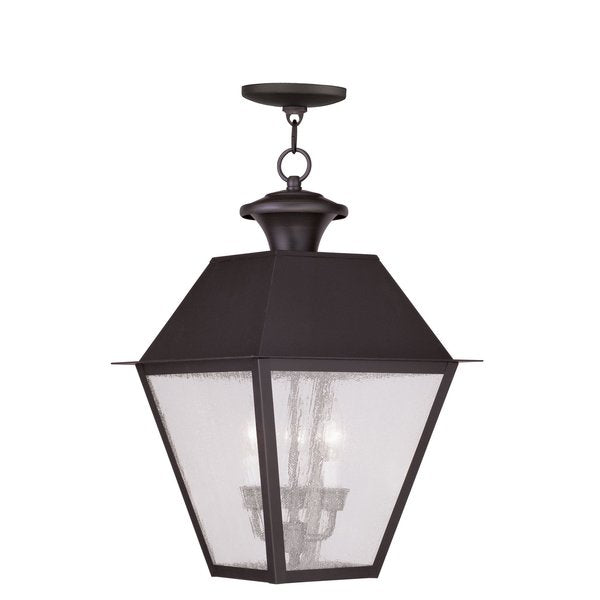 Mansfield 3 Light Bronze Outdoor Pendant Lantern