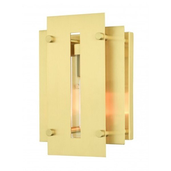 Satin Brass Outdoor Wall Lantern, 1 Light