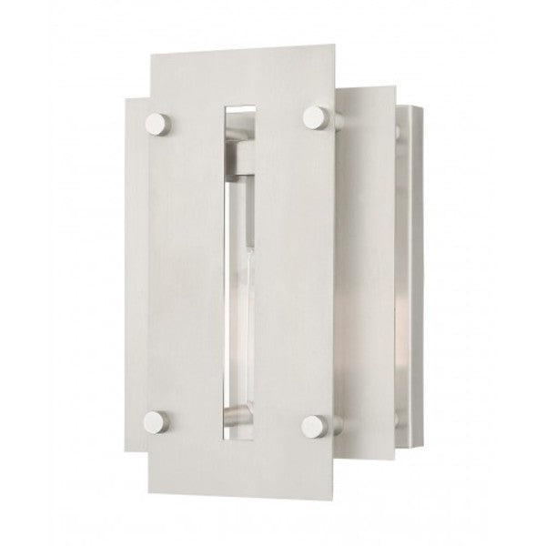 Brushed Nickel Accents Outdoor Wall Lant