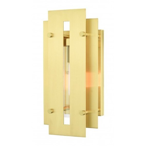 Satin Brass Outdoor Wall Lantern, 1 Light