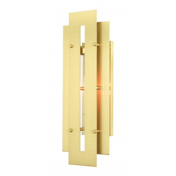 Satin Brass Outdoor Wall Lantern, 1 Light