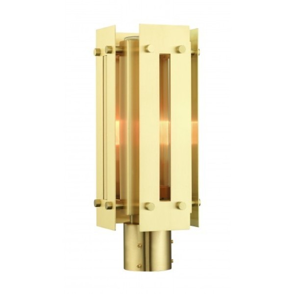 Satin Brass Outdoor Post Top Lantern, 1 L