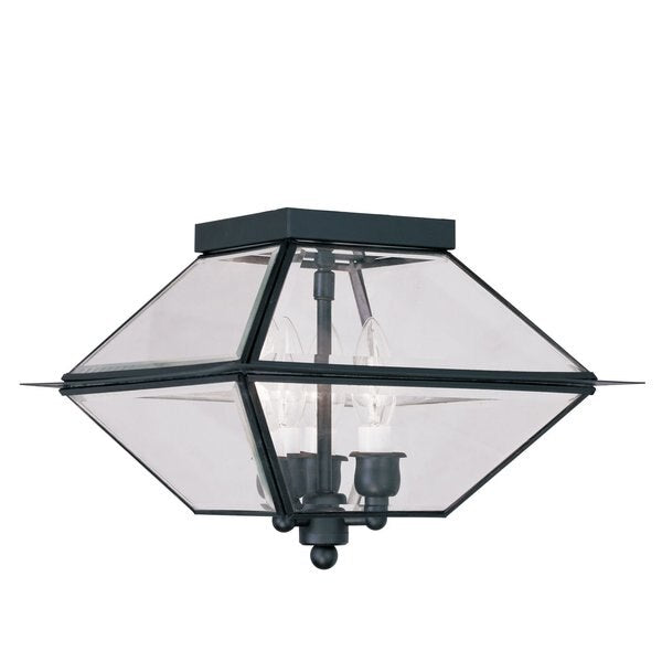 Westover 3 Light Black Outdoor Ceiling Mount