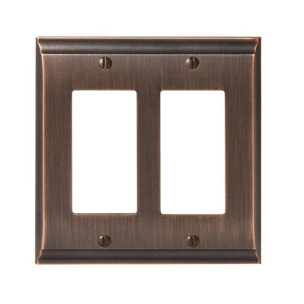 Candler 2 Rocker Wall Plates, Number of Gangs: 2 Zinc, Oil Rubbed Bronze Finish
