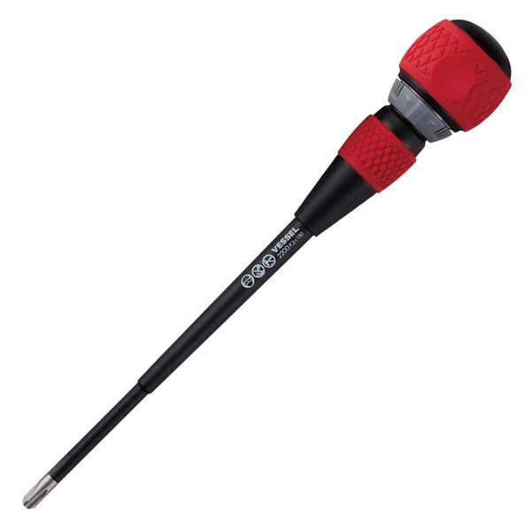 BALL GRIP Ratchet Screwdriver No.2200 +3