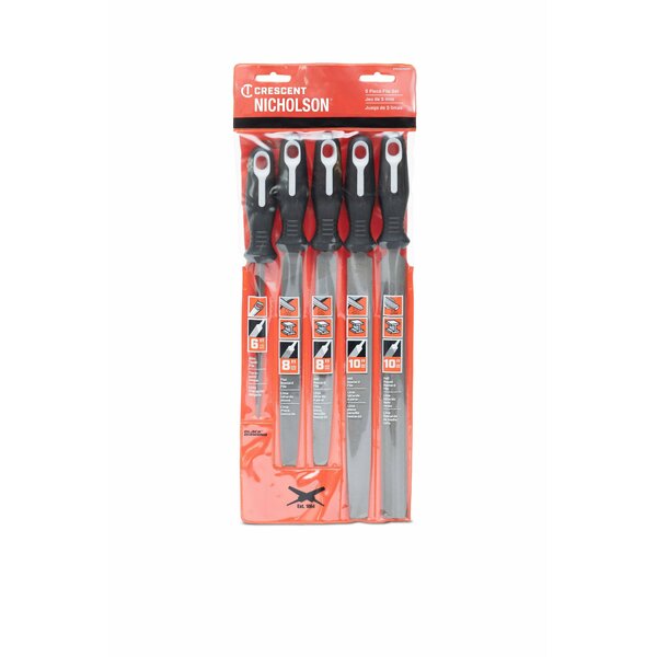 Machinists File Set, Ergonomic, 5 piece