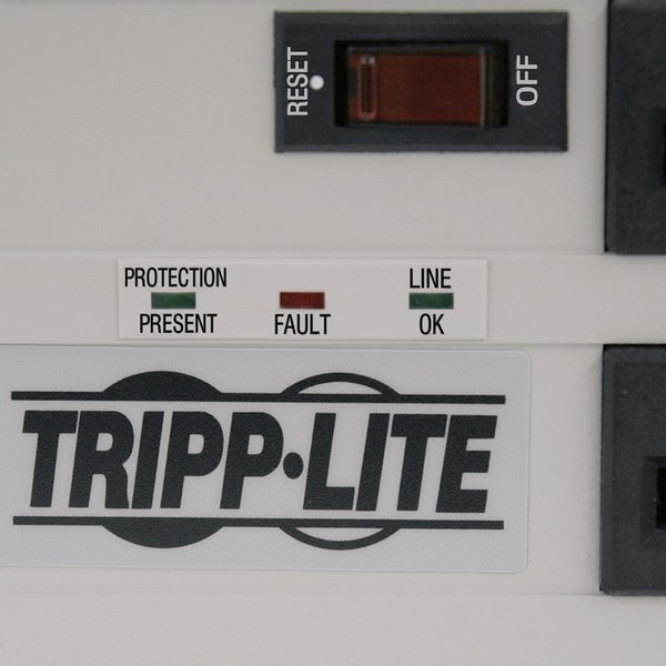Surge Protector Strip, 8 Outlet, Gray