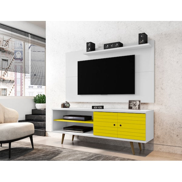 TV Stand, Mid Century, Yellow, 62.99