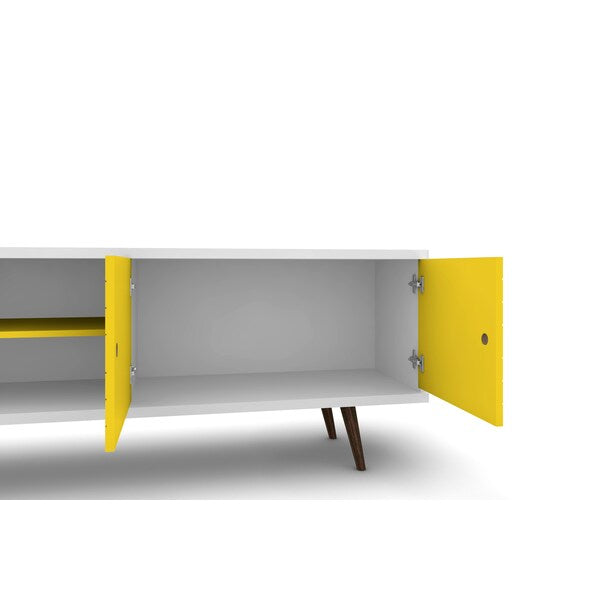TV Stand, Mid Century, Yellow, 62.99