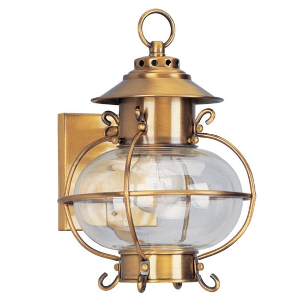 Harbor 1 Light Flemish Brass Outdoor Wal