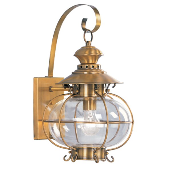 Harbor 1 Light Flemish Brass Outdoor Wal