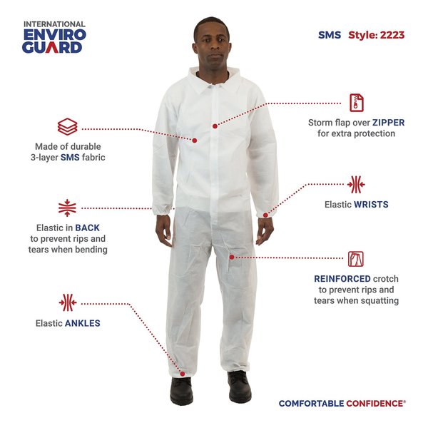 3XL, White, Zipper