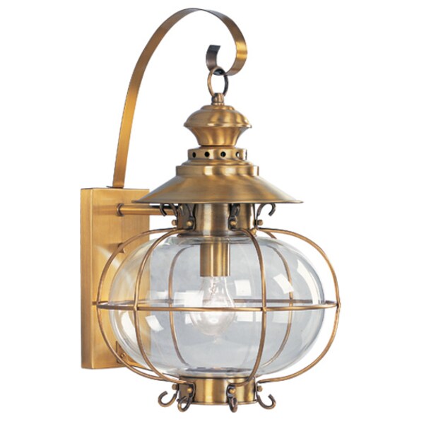 Harbor 1 Light Flemish Brass Outdoor Wall Lantern