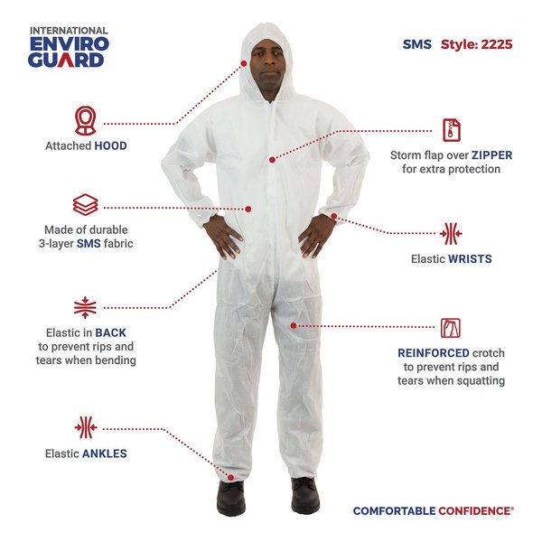 2XL, White, Zipper