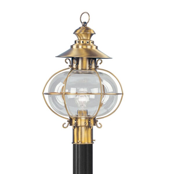 Harbor 1 Light Flemish Brass Outdoor Post Top Lantern