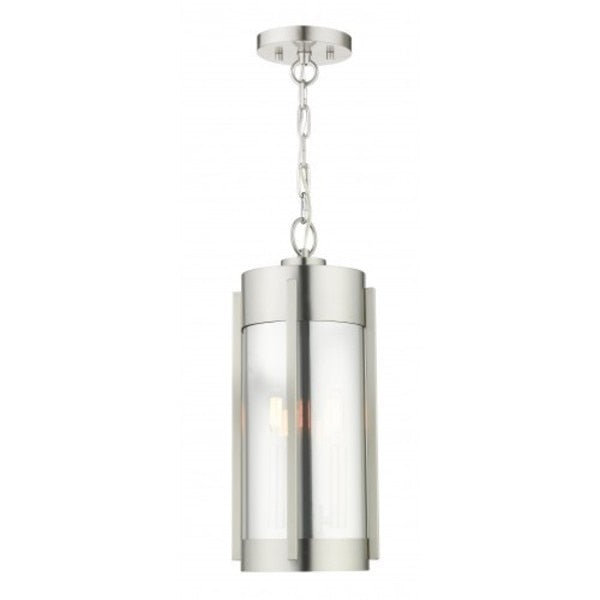 Brushed Nickel Outdoor Pendant Lantern, 2