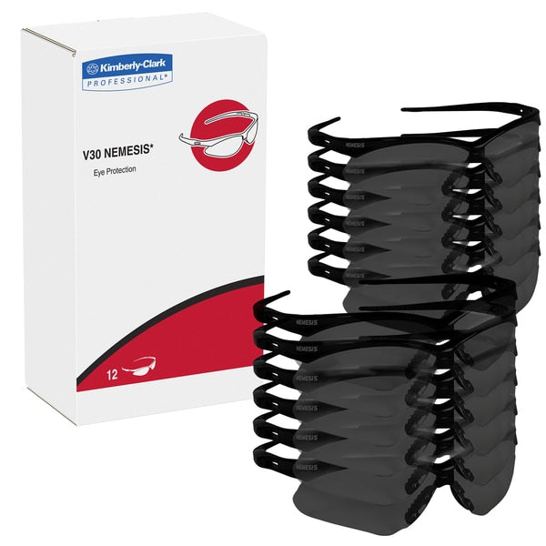 Nemesis Readers Prescription Safety Sunglasses, Diopter: +2.00, Black Frame, Smoke Gray Lens