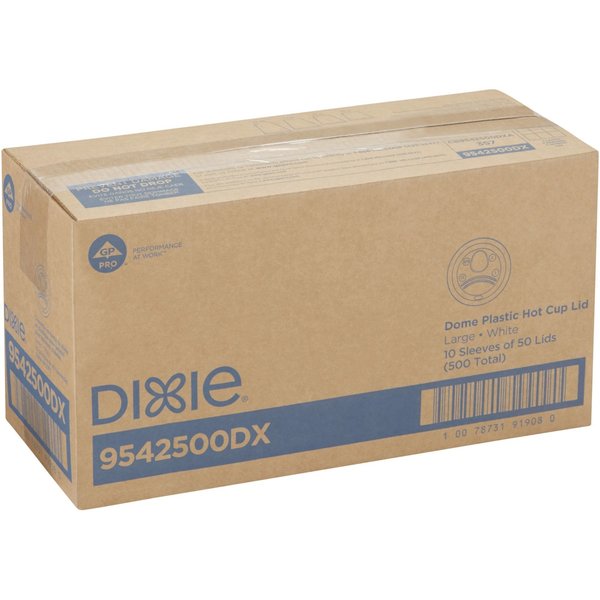Lid for 12 to 20 oz. Hot Cup, Dome, Sip Through, White, Pk500