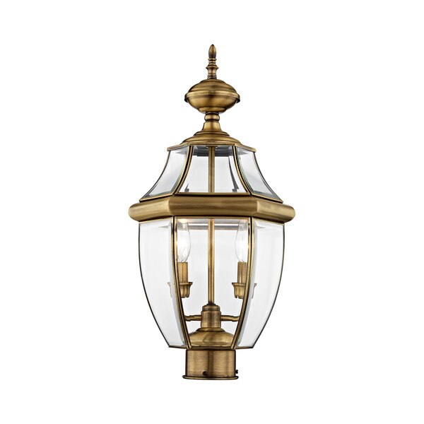 Monterey 2 Light Antique Brass Outdoor Post Top Lantern