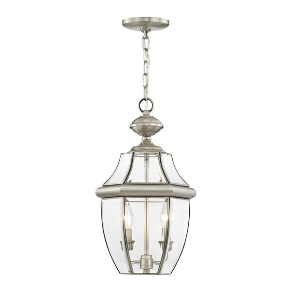Monterey 2 Light Brushed Nickel Outdoor Pendant Lantern