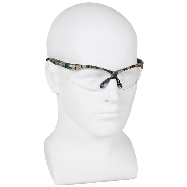 Safety Glasses, Wraparound Clear Polycarbonate Lens, Anti-Fog, Scratch-Resistant