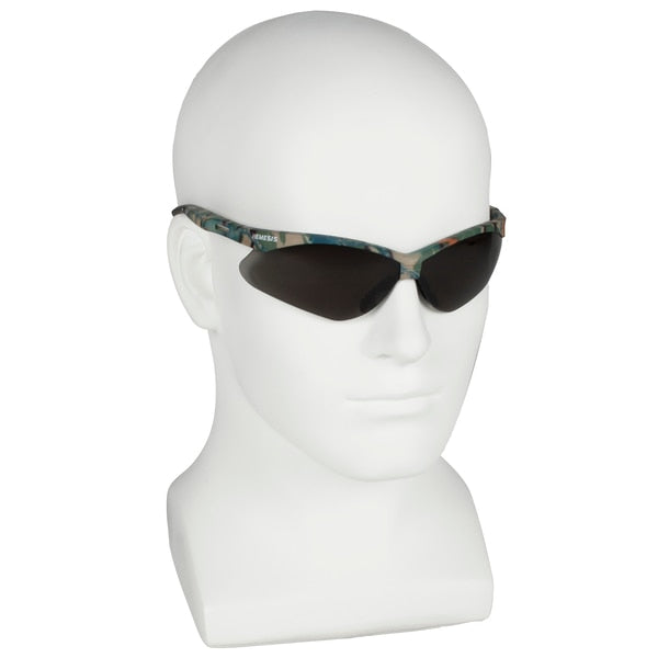 Safety Glasses, Wraparound Smoke Polycarbonate Lens, Anti-Fog, Scratch-Resistant