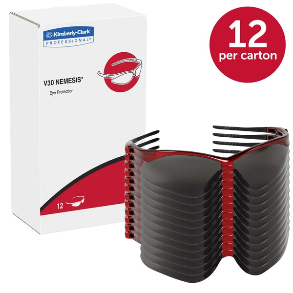 Safety Glasses, Wraparound Smoke Polycarbonate Lens, Scratch-Resistant