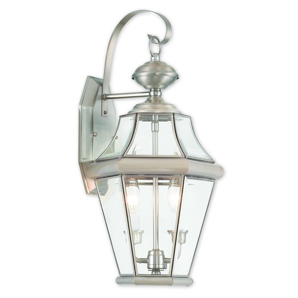 Georgetown 2 Light Brushed Nickel Outdoo