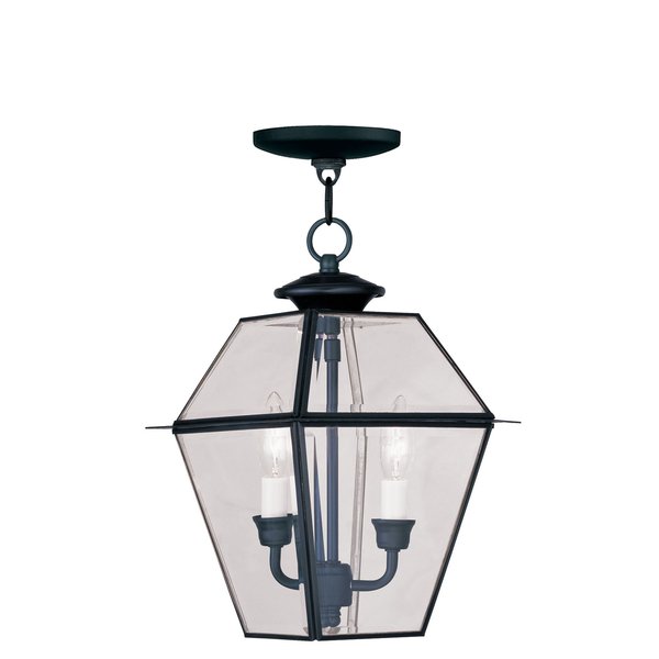 Westover 2 Light Black Outdoor Pendant Lantern