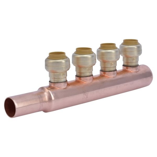 Push Fit Manifold, LF CU, Push Fit, 1 In. W