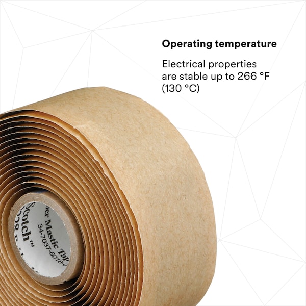 Rubber Mastic Electrical Tape, 2228, Scotch, 1 in W x 10 ft L, 65 mil Thick, Black, 1 Pack