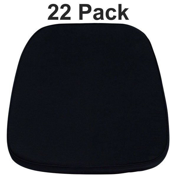 Soft Black Fabric Chiavari Chair Cushion, PK22