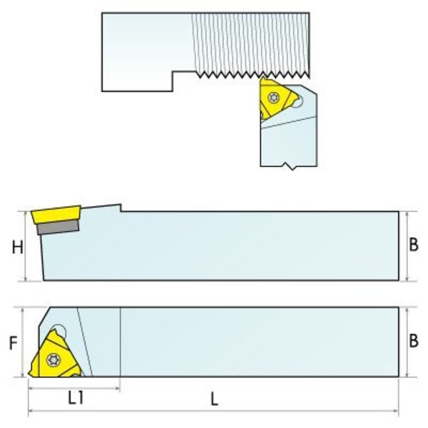 Ser0625K16 External Indexable Threading Tool Holder