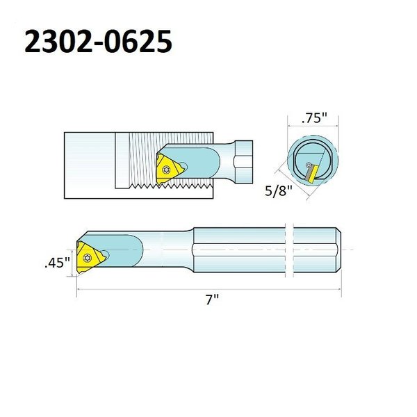 SIR0625M16 Internal Indexable Threading Tool Holder