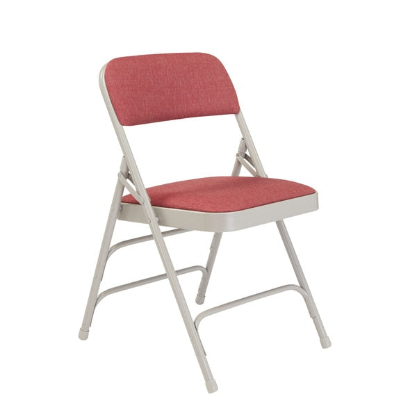 Fabric Triple Brace Double Hinge Folding Chair, Wine