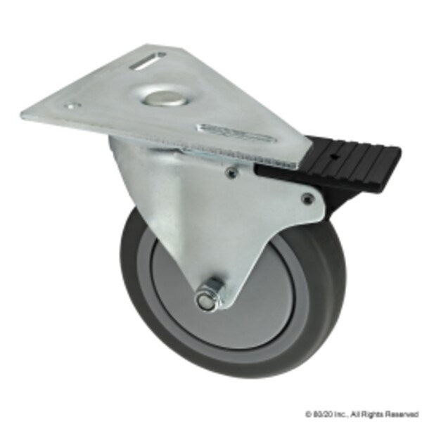 Triangular, Top Plate Caster, Brake, 5